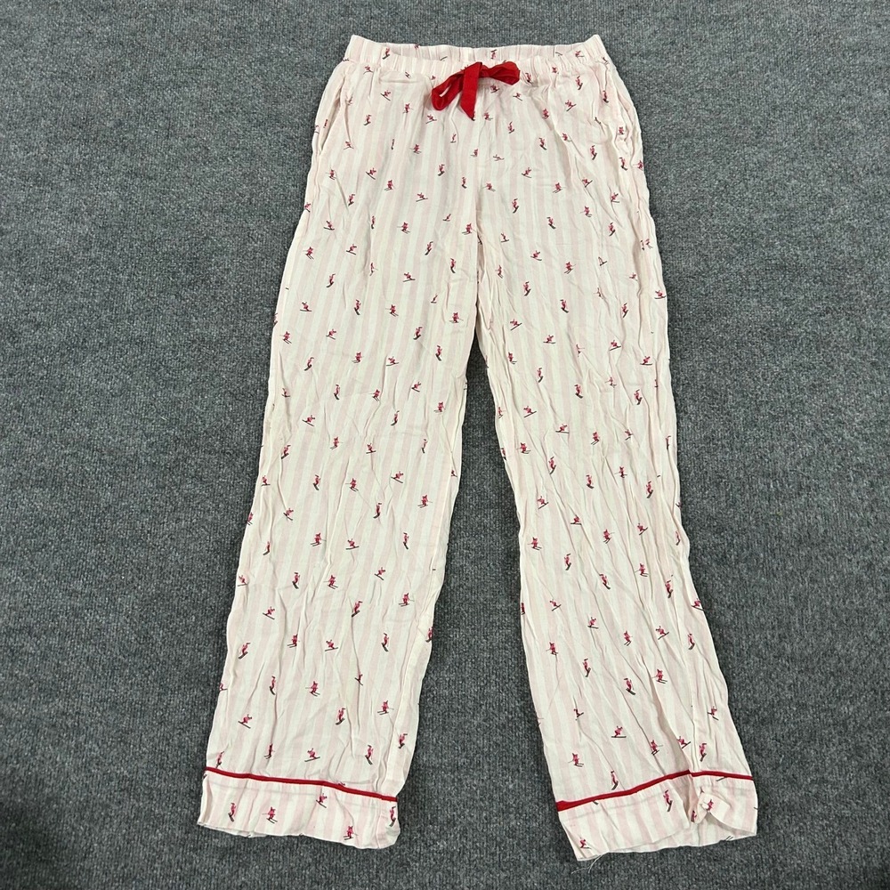 Victoria's Secret Pajama Pants Womens Size Small Pink Skier Stripe Cotton Modal
